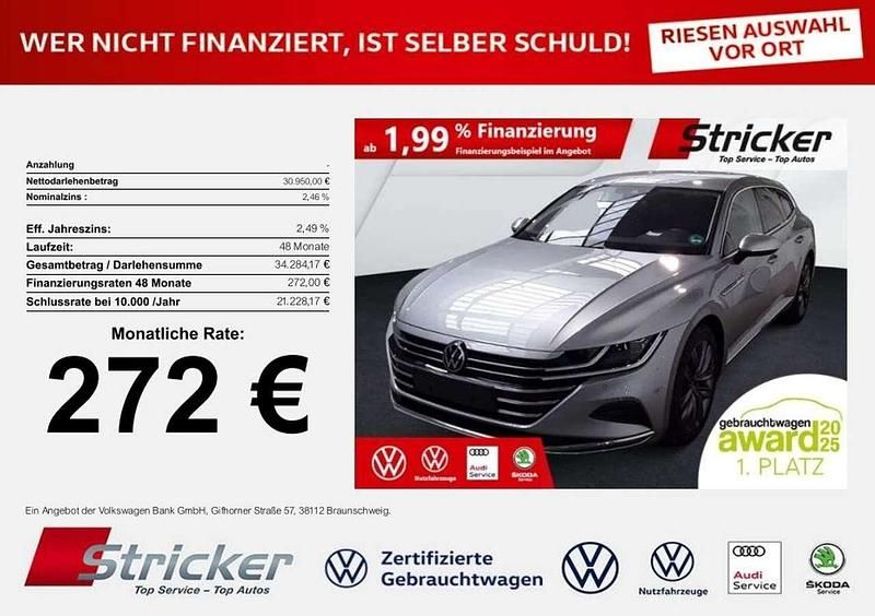 Pyritsilber metallic (metallic) Gebraucht 2024 VW Arteon Elegance Kombi | 30.949 € (Superpreis) - Bild 1/2