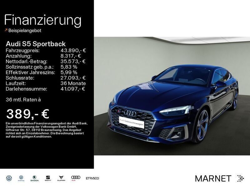 Navarrablau metallic Gebraucht 2021 Audi S5 Sportback Ambiente Kleinwagen | 44.890 € (Fairer Preis) - Bild 1/4