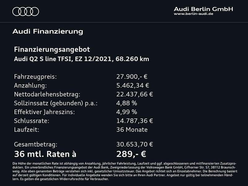 Gebraucht Audi Q2 Ambiente 150 PS (110 kW) 2021 Mythosschwarz metallic SUV