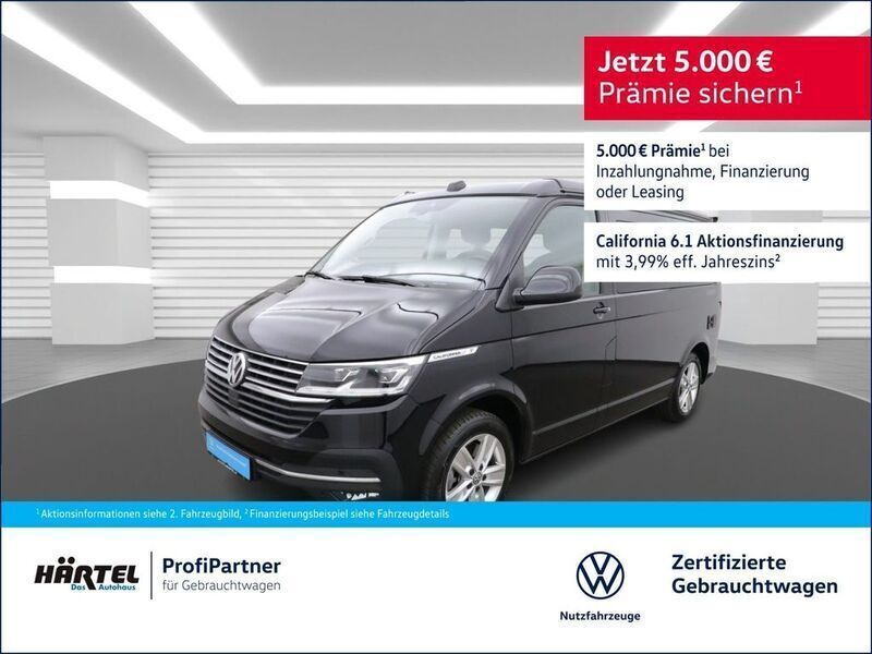 Deep black perleffekt, pearl effect Gebraucht 2023 VW T6.1 California Van | 69.900 € (Teuer) - Bild 1/4