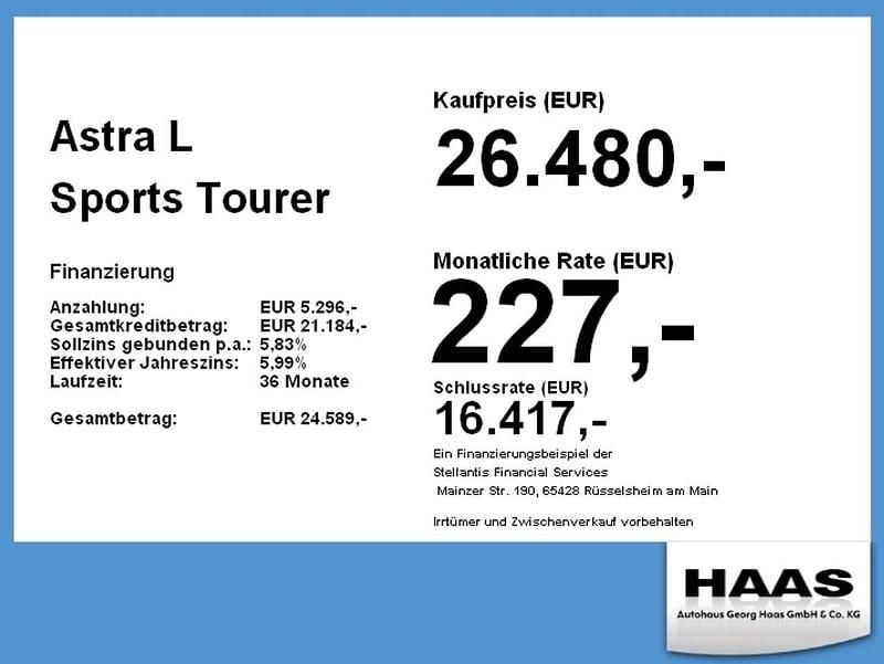 Neu Opel Astra 145 PS (106 kW) 2026 Karbon schwarz metallic Kombi