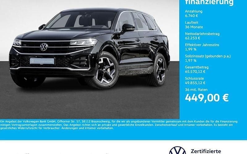 Grenadillschwarz metallic Gebraucht 2024 VW Touareg R-line SUV | 68.549 € (Superpreis) - Bild 1/4
