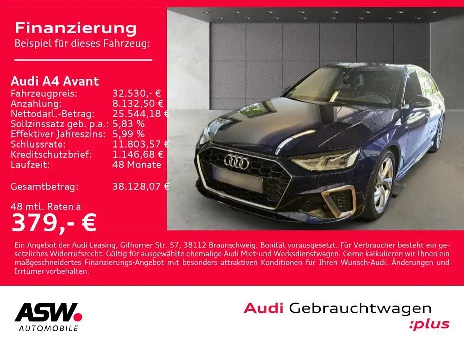 Gebraucht Audi A4 S-Line 204 PS (150 kW) 2024 Navarrablau metallic Kombi