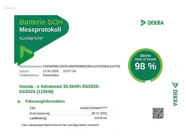 Gebraucht Honda e Advance 113 kW (154 PS) 2021 Platinum white p. Kleinwagen