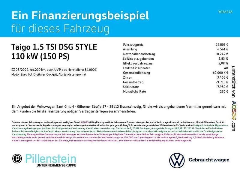 Gebraucht VW Taigo Style 150 PS (110 kW) 2022 Schwarz SUV
