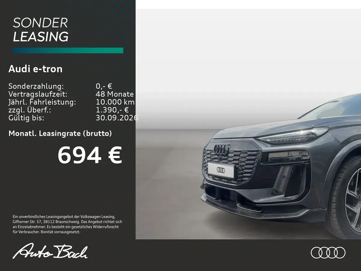 Neu Audi Q6 e-tron S-Line 225 kW (306 PS) 2026 Grau SUV