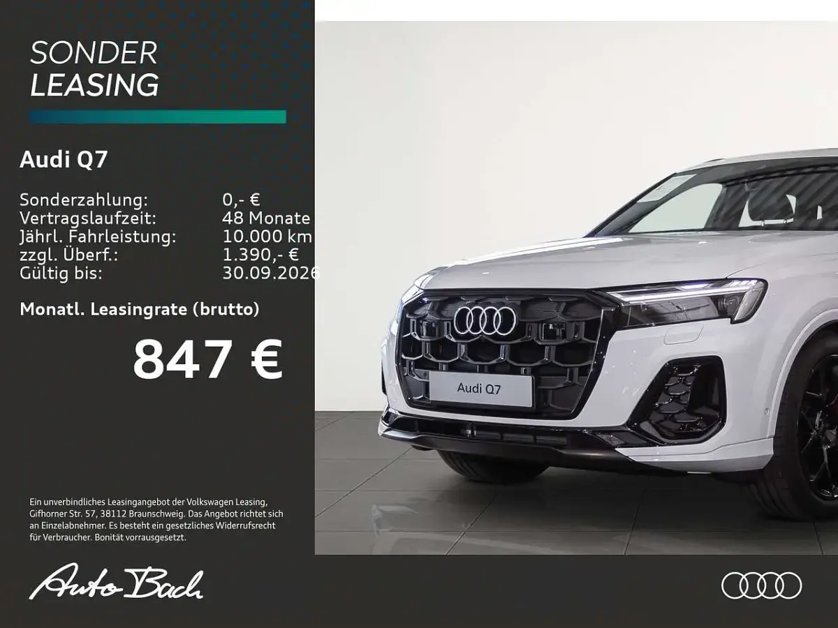 Neu Audi Q7 S-Line 286 PS (210 kW) 2026 Satellitsilber metallic SUV
