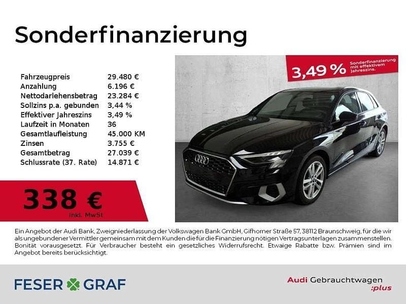 Mythosschwarz metallic Gebraucht 2024 Audi A3 Advanced Limousine | 29.480 € (Fairer Preis) - Bild 1/1