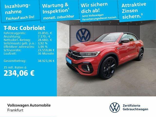 Kings red metallic/schwarz Gebraucht 2024 VW T-Roc Cabriolet R-line Cabrio | 34.880 € (Fairer Preis) - Bild 1/4
