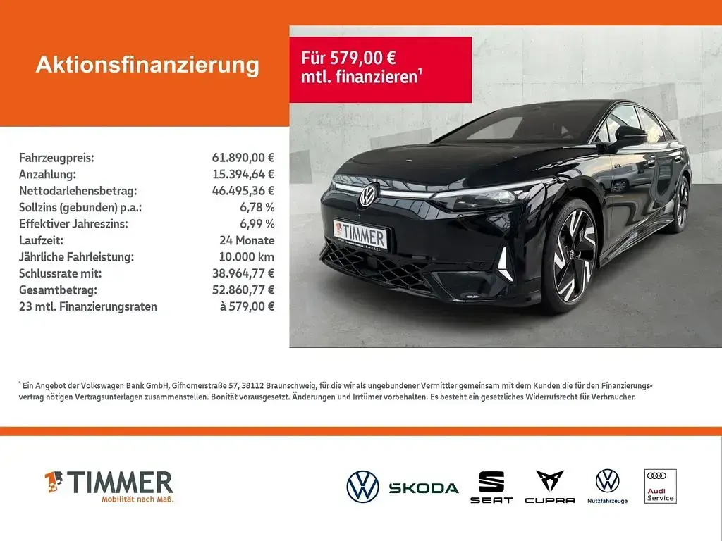 Gebraucht VW ID.7 GTX 250 kW (340 PS) 2025 Schwarz Kleinwagen