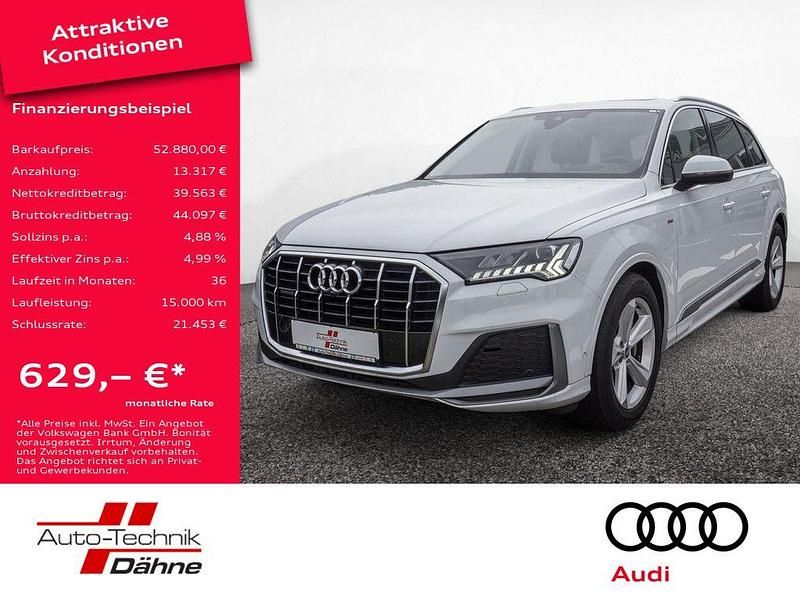 Gletscherweiß metallic Gebraucht 2021 Audi Q7 Ambiente SUV | 52.880 € (Fairer Preis) - Bild 1/4