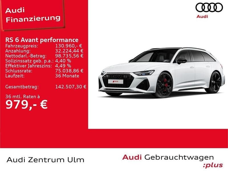 Gebraucht Audi RS6 Performance 630 PS (463 kW) 2025 Gletscherweiß metallic (metallic) Kombi