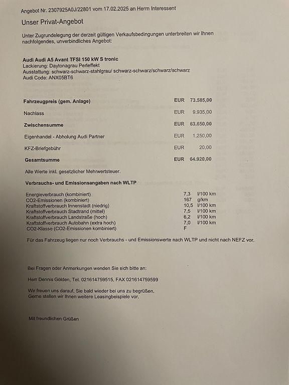 Gebraucht Audi A5 Black Edition 204 PS (150 kW) 2025 Grau Kombi