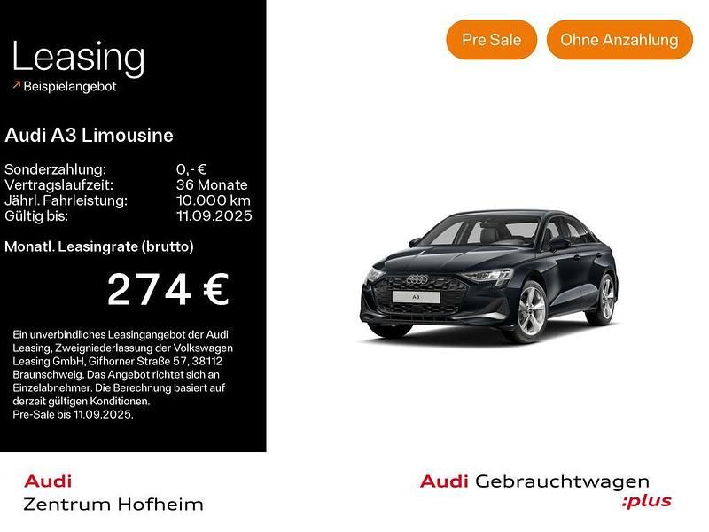 Manhattangrau metallic Gebraucht 2024 Audi A3 Advanced Plus Limousine | 30.499 € (Superpreis) - Bild 1/4