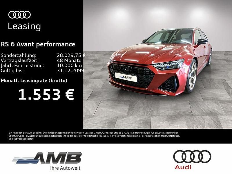 Rot Neu 2025 Audi RS6 Performance Kombi | 168.550 € - Bild 1/3