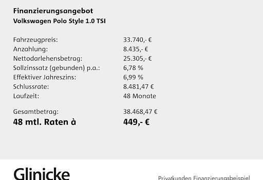 Neu VW Polo Style 116 PS (85 kW) 2026 Grau Limousine