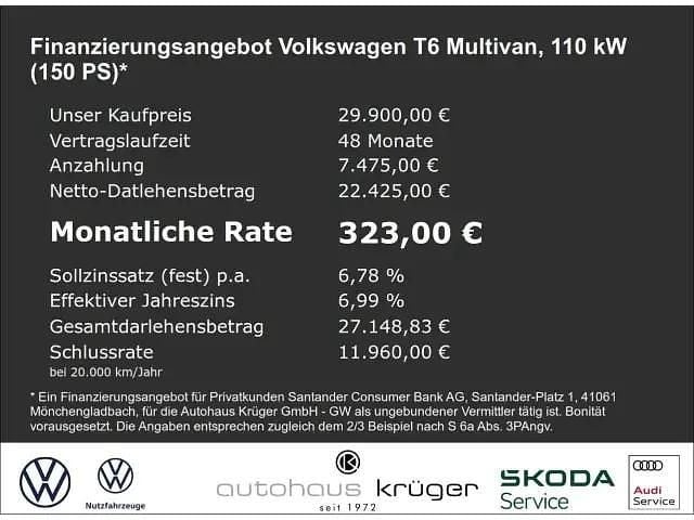 Second-hand VW Multivan Trendline 150 CP (110 kW) 2019 Alb Monovolum