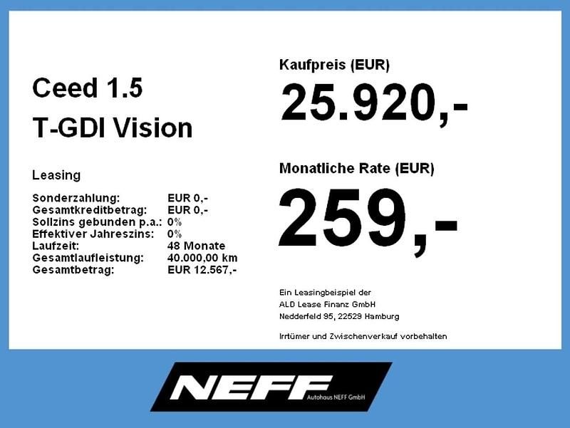 Neu Kia Ceed Vision 140 PS (102 kW) 2025 (css) lunar silver m Kleinwagen