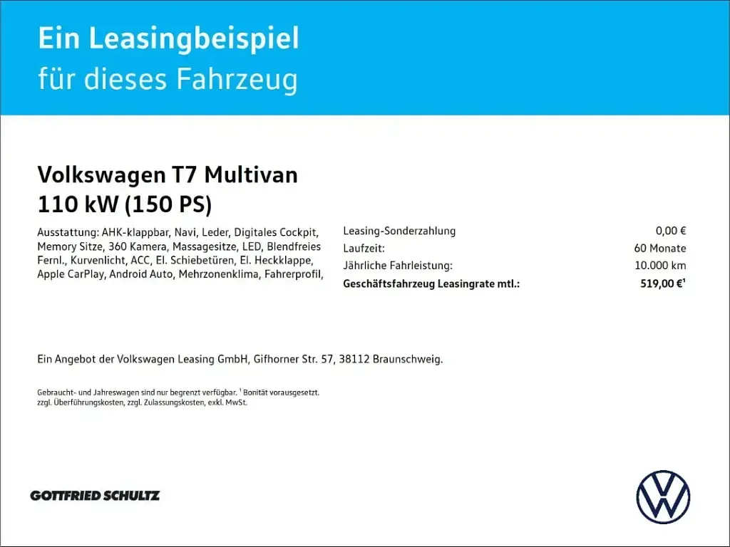 Neu VW Multivan Style 150 PS (110 kW) 2026 Schwarz Van / Kleinbus