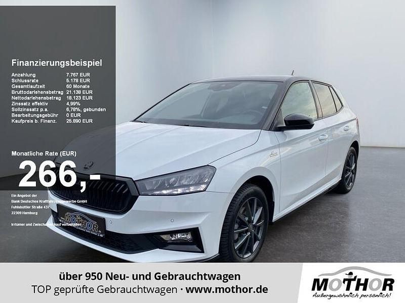 Moonweiss Gebraucht 2025 Skoda Fabia Monte Carlo Limousine | 25.996 € (Fairer Preis) - Bild 1/4