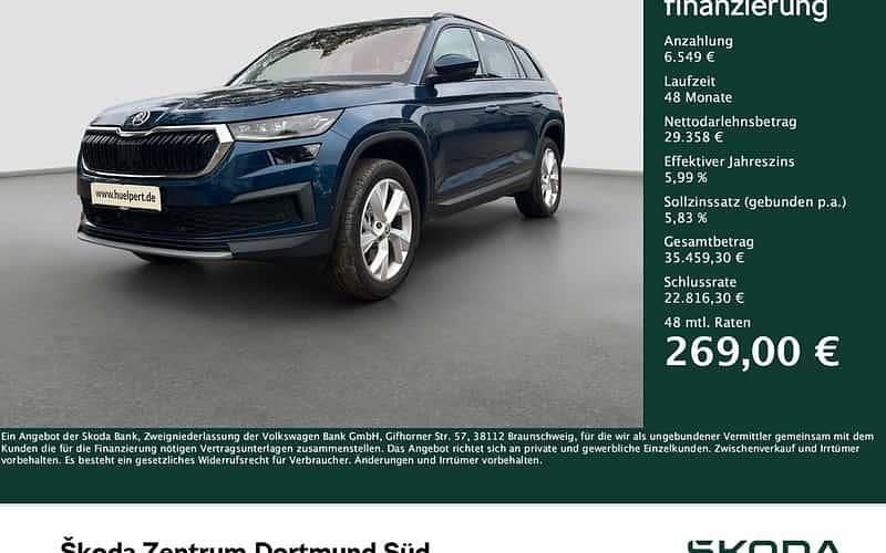 Blau Gebraucht 2022 Skoda Kodiaq Tour SUV | 35.907 € (Guter Preis) - Bild 1/4