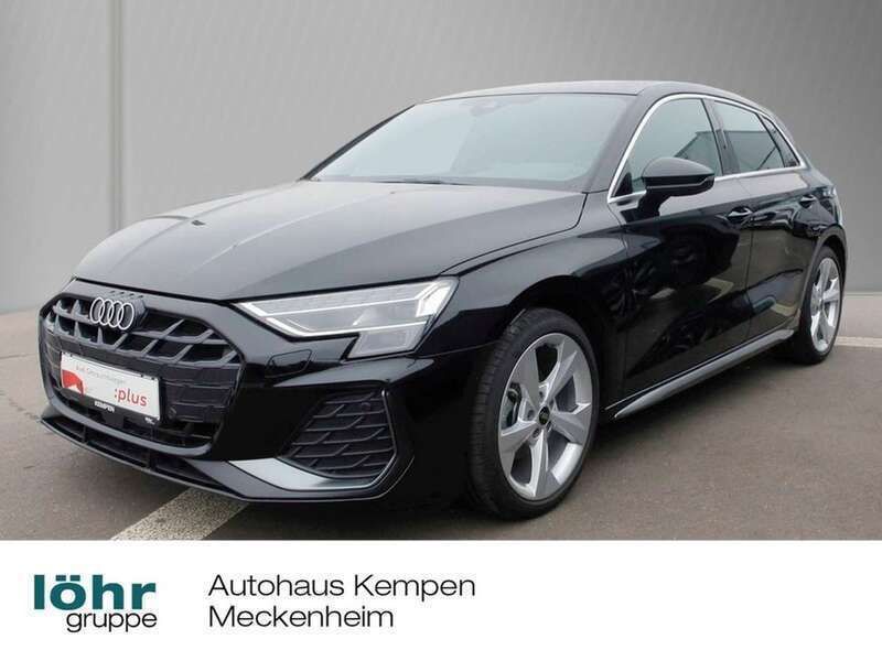 Mythosschwarz metallic Gebraucht 2024 Audi A3 Sportback S-Line Kleinwagen | 36.330 € (Superpreis) - Bild 1/4