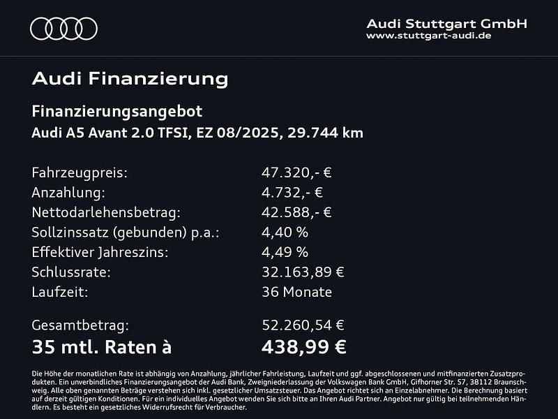 Second-hand Audi A5 Performance 204 CP (150 kW) 2025 Negru Break