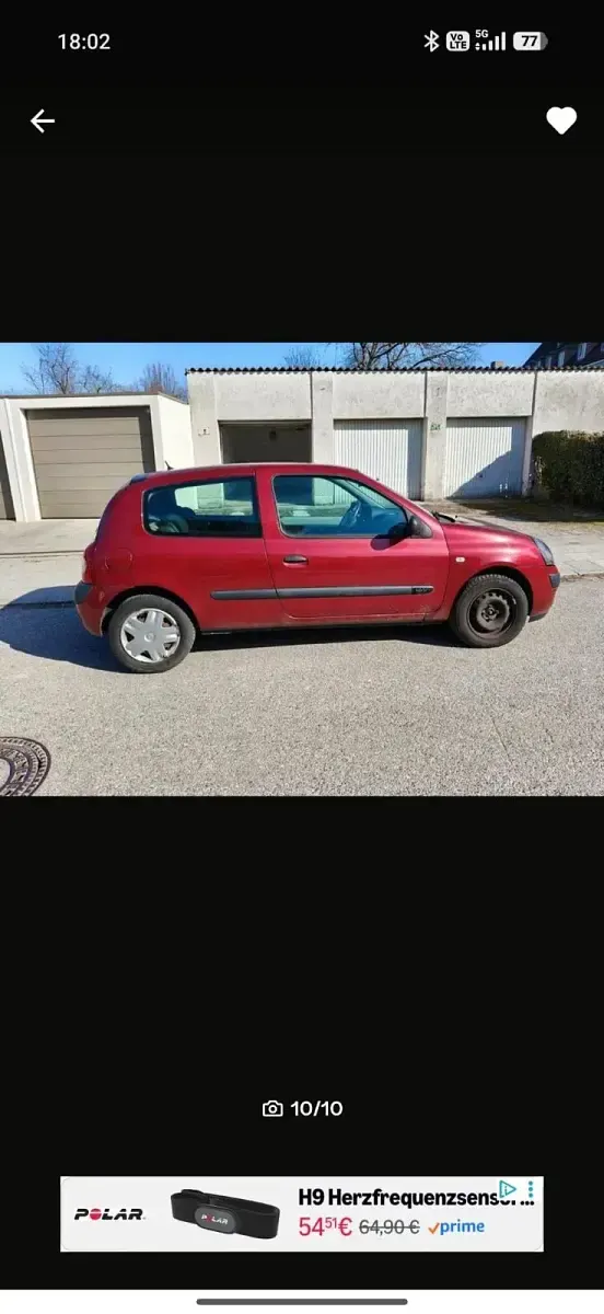 Brugt Renault Clio II 75 HK (55 kW) 2003 Rød Hatchback