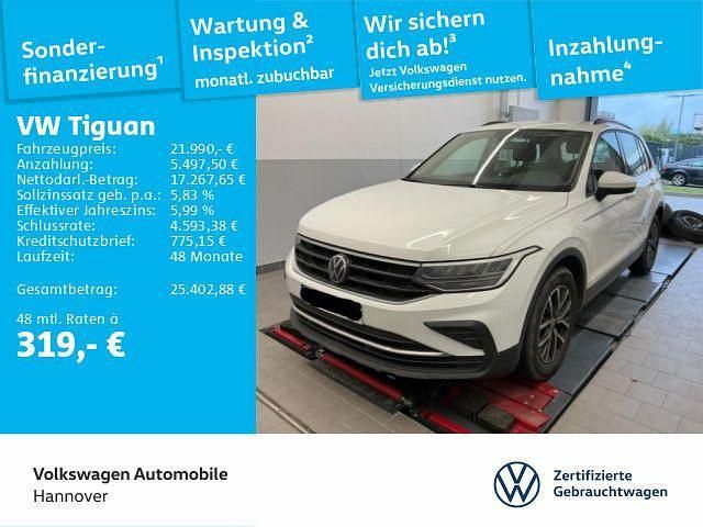 Pure white Gebraucht 2022 VW Tiguan Life SUV | 21.990 € (Superpreis) - Bild 1/4