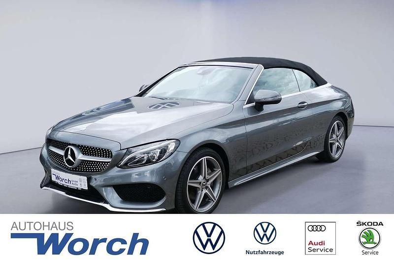 Selenitgrau metallic Gebraucht 2017 Mercedes C180 AMG line Cabrio | 24.450 € (Fairer Preis) - Bild 1/4