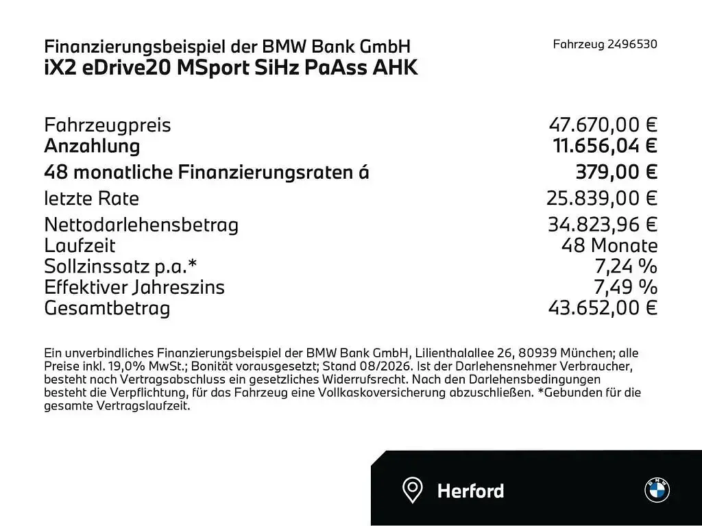 Neu BMW iX2 M Sport 150 kW (204 PS) 2026 Grau SUV