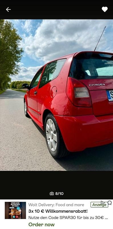 Gebraucht Citroën C2 68 PS (50 kW) 2006 Rot Kleinwagen