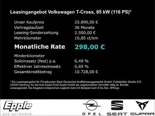 Neu VW T-Cross Life 116 PS (85 kW) 2025 Grau SUV