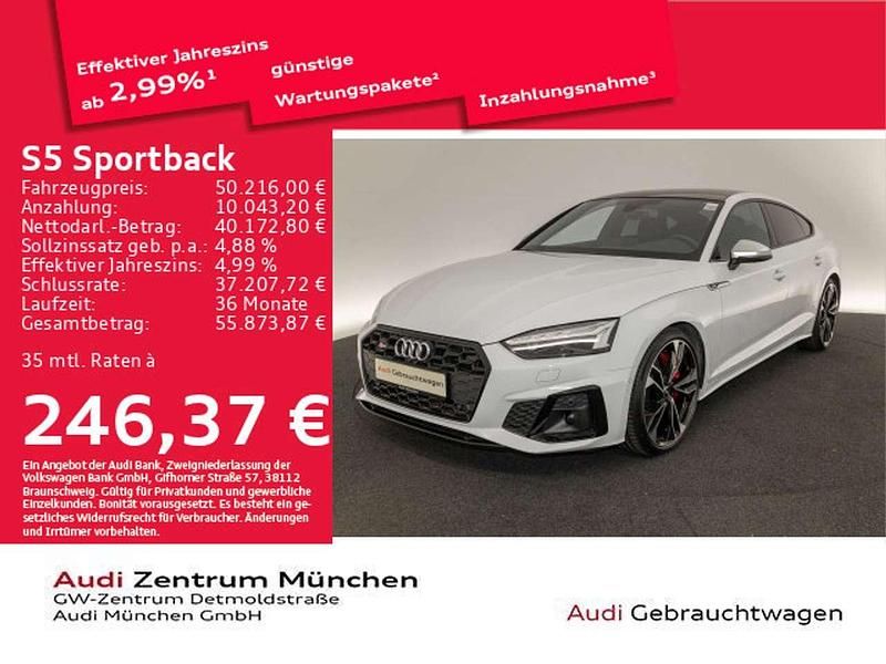 Gletscherweiß metallic Gebraucht 2022 Audi S5 Limousine | 50.216 € (Fairer Preis) - Bild 1/2
