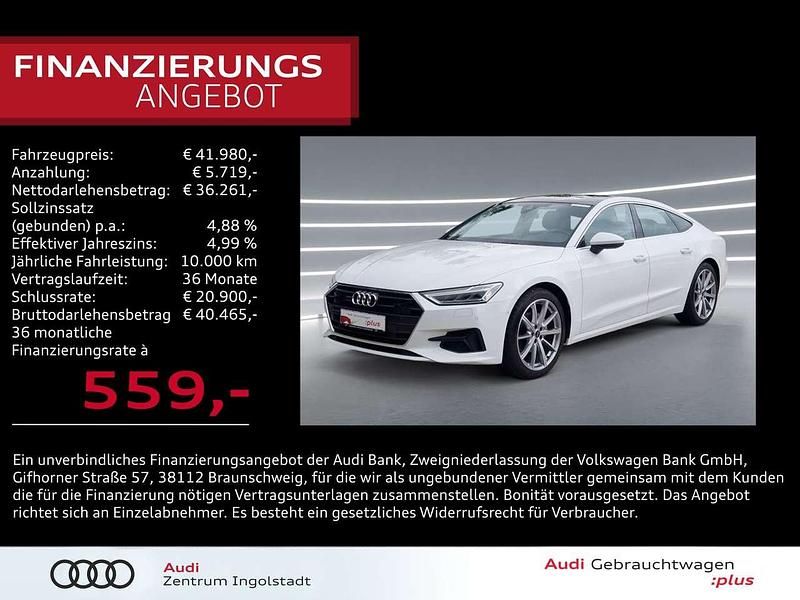 Ibisweiß Gebraucht 2022 Audi A7 Sportback Ambiente Kleinwagen | 41.980 € (Guter Preis) - Bild 1/3