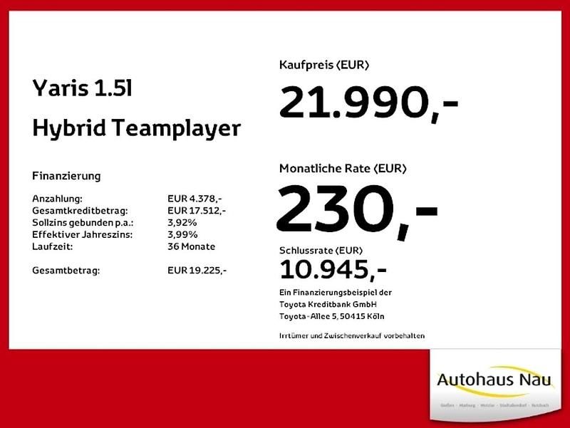 Neu Toyota Yaris Hybrid 116 PS (85 kW) 2025 Super white 2 Limousine