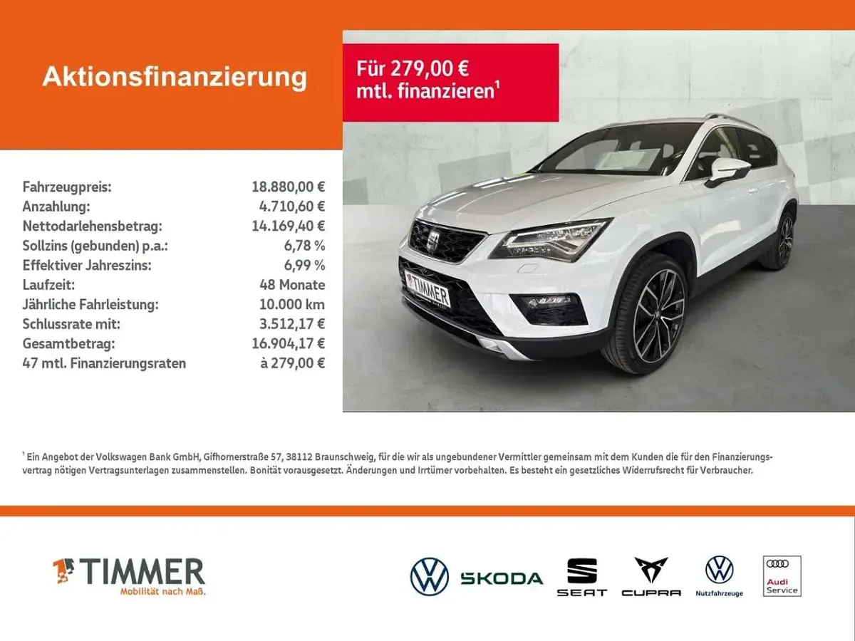 Gebraucht Seat Ateca XCELLENCE 150 PS (110 kW) 2018 Weiß SUV