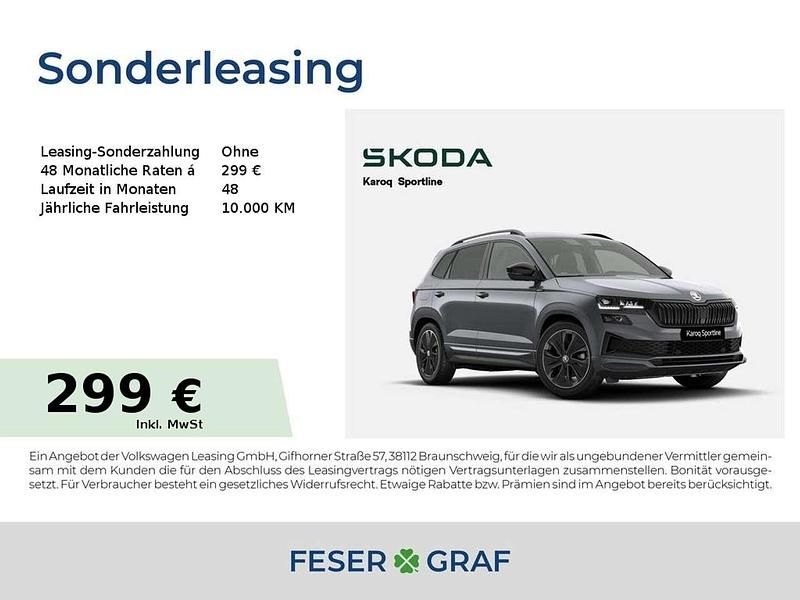 Grau (graphitegrau) Neu 2025 Skoda Karoq SportLine SUV | 38.349 € (Etwas zu teuer) - Bild 1/1
