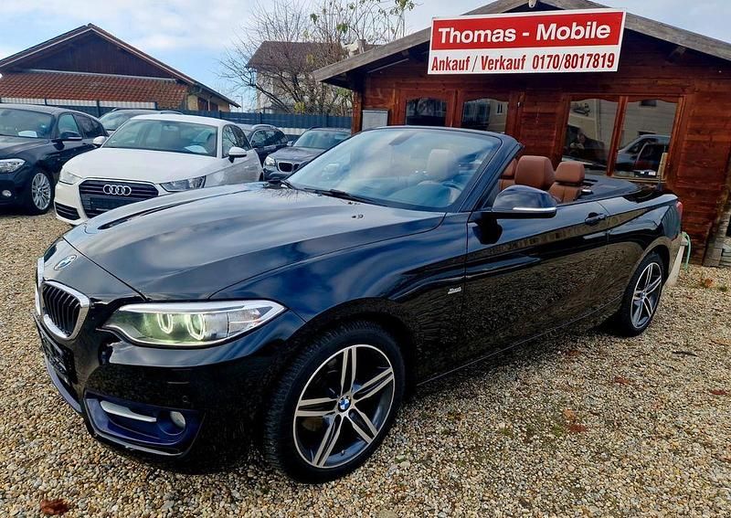 Schwarz Gebraucht 2015 BMW 220 Sport Line Cabrio | 15.980 € (Guter Preis) - Bild 1/3