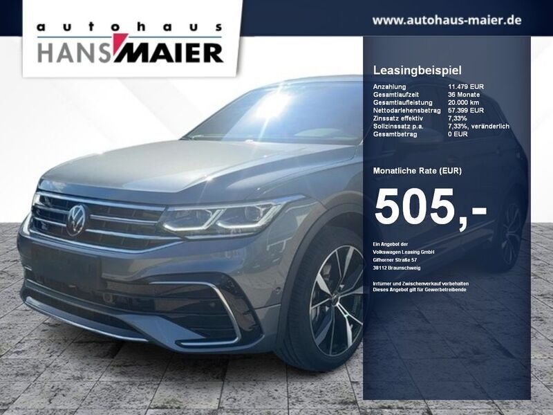 Platinum grey metallic Gebraucht 2025 VW Tiguan Allspace R-line SUV | 57.399 € - Bild 1/4