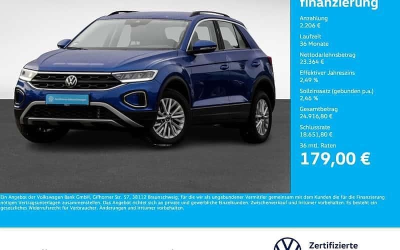 Blau Gebraucht 2024 VW T-Roc Life SUV | 25.570 € (Superpreis) - Bild 1/4