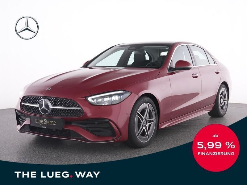 Rot manufaktur lack manufaktur Gebraucht 2024 Mercedes C300 AMG Limousine | 50.995 € (Etwas zu teuer) - Bild 1/4