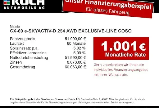 Neu Mazda CX-60 Exclusive-Line 254 PS (186 kW) 2026 Grau SUV
