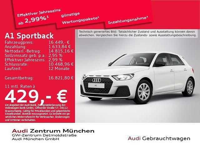 Cortinaweiß Gebraucht 2022 Audi A1 Sportback Kleinwagen | 16.449 € (Superpreis) - Bild 1/2