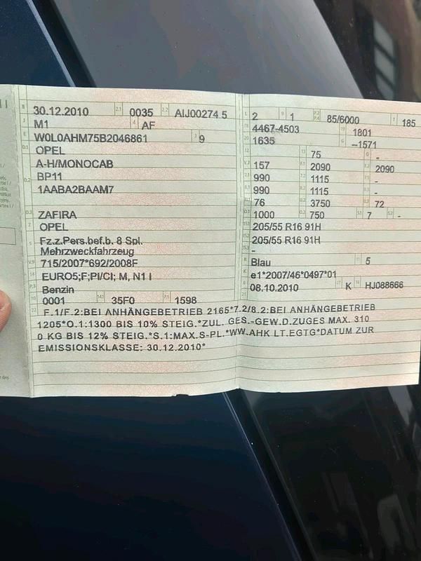 Gebraucht Opel Zafira 2010 Blau Van / Kleinbus