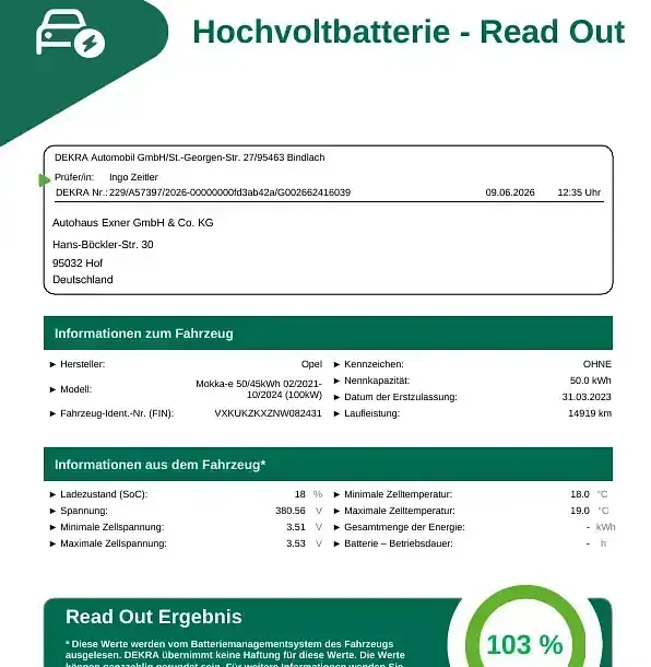 Gebraucht Opel Mokka-e Elegance 100 kW (136 PS) 2023 Grün SUV