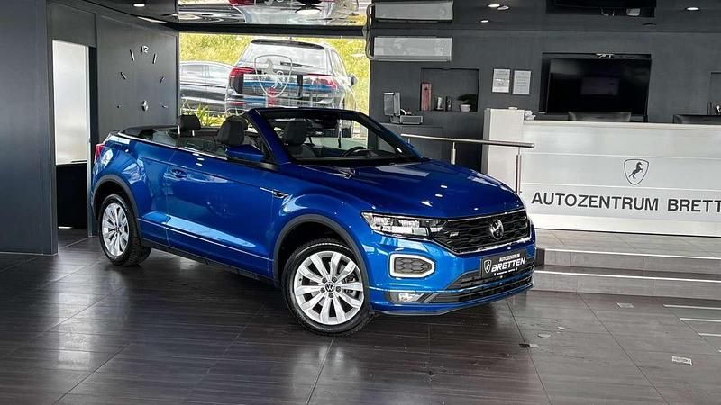Blau Gebraucht 2021 VW T-Roc Cabriolet R-line Cabrio | 25.990 € (Guter Preis) - Bild 1/3