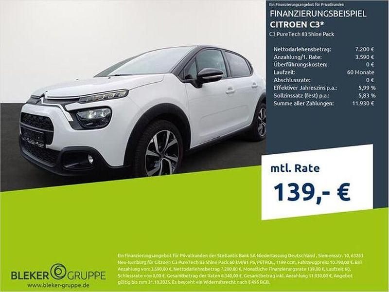 Weiß Gebraucht 2021 Citroën C3 PureTech Kleinwagen | 10.380 € (Guter Preis) - Bild 1/3