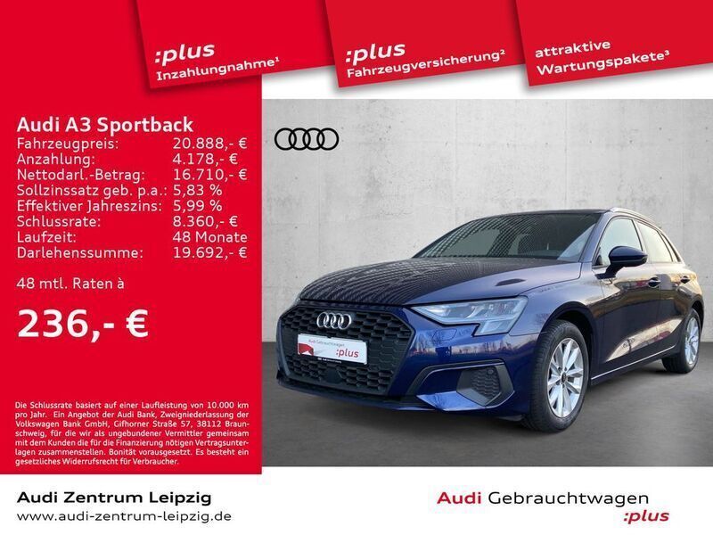 Gebraucht Audi A3 Sportback 150 PS (110 kW) 2021 Blau Kleinwagen