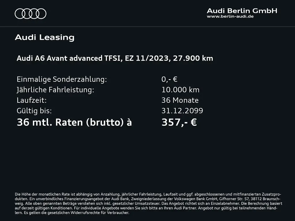 Gebraucht Audi A6 Advanced Plus 265 PS (194 kW) 2023 Brillantschwarz Kombi